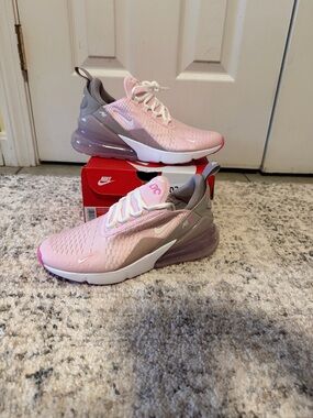 Nike  Pink and Gray Air Max 270 Sneakers